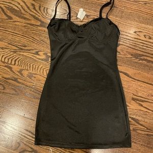 Little black dress with lace trim